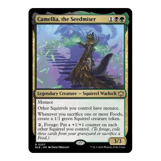 Camellia the Seedmiser (PPBLB) #207 Rare (Near Mint) Promo Pack: Bloomburrow Magic: The Gathering: 2024