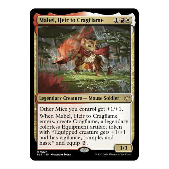 Mabel, Heir to Cragflame (PPBLB) #224 Rare (Lightly Played) Promo Pack: Bloomburrow Magic: The Gathering: 2024