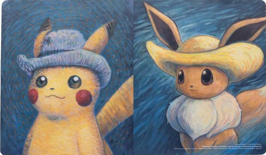 Pokémon Center Van Gogh Museum Pikachu & Eevee Inspired by Self Portrait Playmat