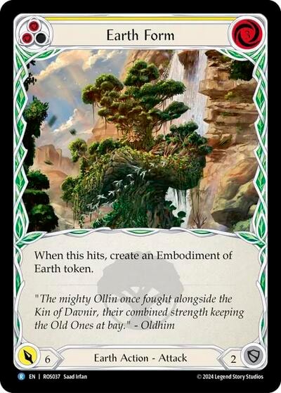 Earth Form (Yellow) (ROS) #ROS037 Rare (Rainbow Foil Near Mint) Rosetta Flesh and Blood TCG: 2024