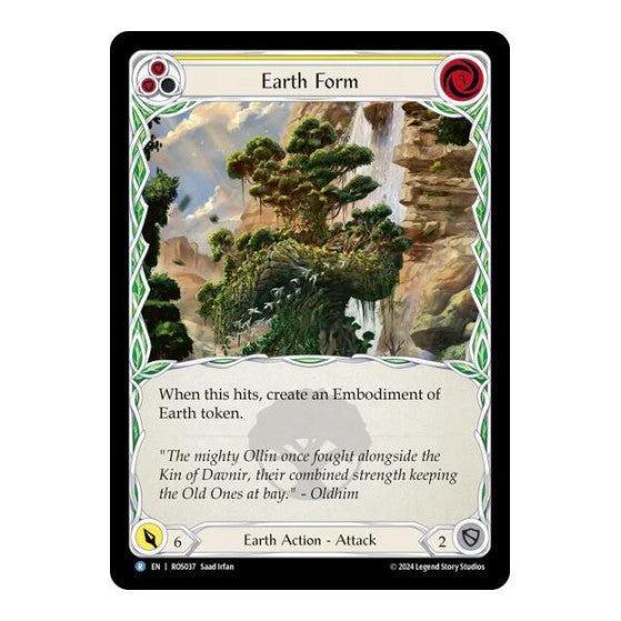 Earth Form (Yellow) (ROS) #ROS037 Rare (Rainbow Foil Near Mint) Rosetta Flesh and Blood TCG: 2024