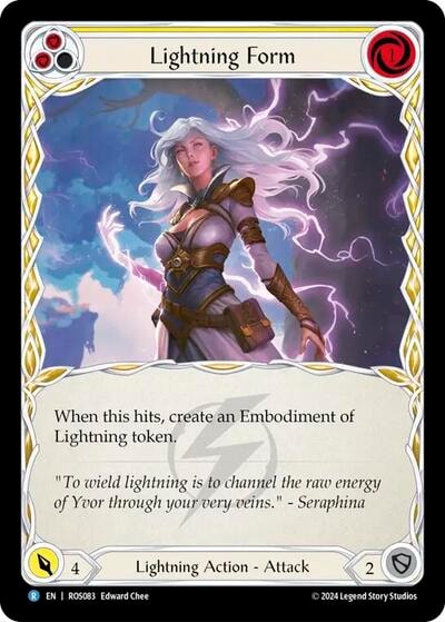Lightning Form (Yellow) (ROS) #ROS083 Rare (Rainbow Foil Near Mint) Rosetta Flesh and Blood TCG: 2024