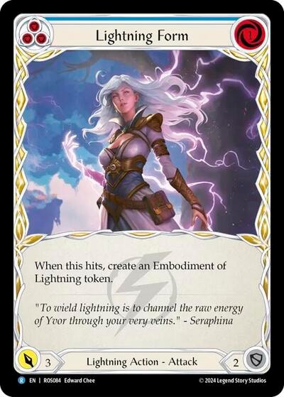 Lightning Form (Blue) (ROS) #ROS084 Rare (Rainbow Foil Near Mint) Rosetta Flesh and Blood TCG: 2024