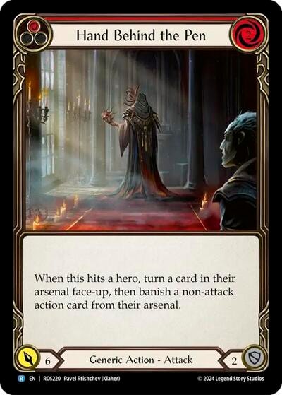 Hand Behind the Pen (ROS) #ROS220 Rare (Lightly Played) Rosetta Flesh and Blood TCG: 2024