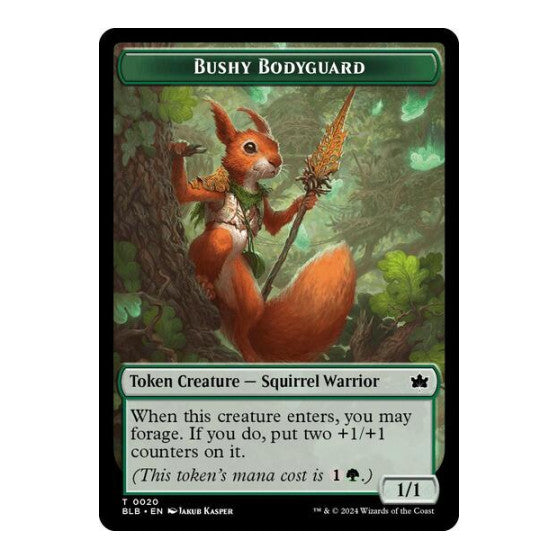 Bushy Bodyguard Token (BLB) #20 T (Lightly Played) Bloomburrow Magic: The Gathering: 2024