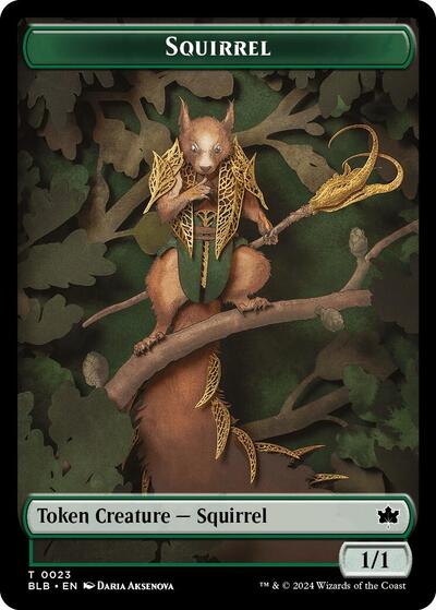 Squirrel Starscape Cleric Double Sided Token (BLB) #23 // 15 T (Foil Near Mint) Bloomburrow Magic: 2024