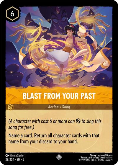 Blast From Your Past (5) #28/204 Super Rare (Near Mint) Shimmering Skies Lorcana TCG: 2024