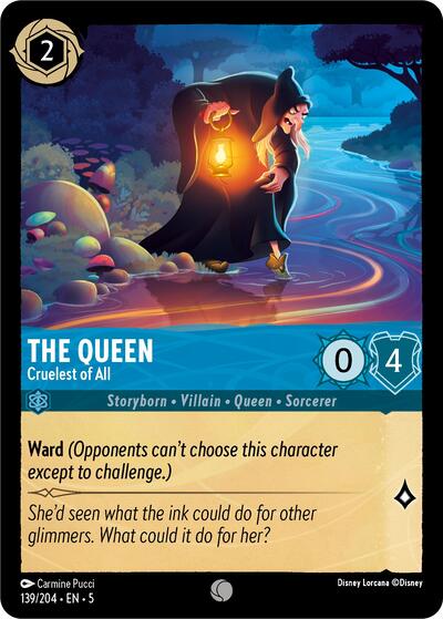 The Queen - Cruelest of All (5) #139/204 Common (Near Mint) Shimmering Skies Disney Lorcana: 2024