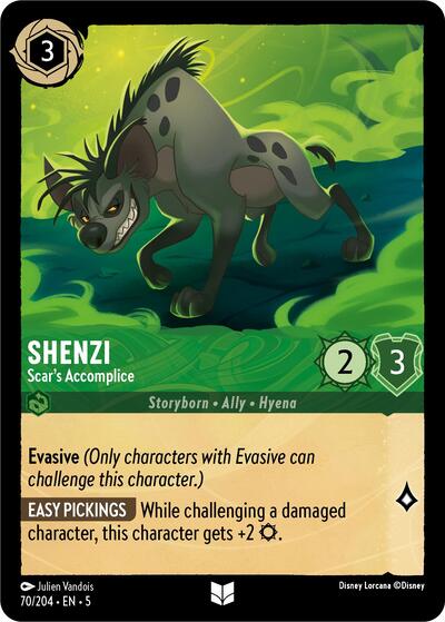 Shenzi - Scar's Accomplice (5) #70/204 Uncommon (Near Mint) Shimmering Skies Disney Lorcana: 2024