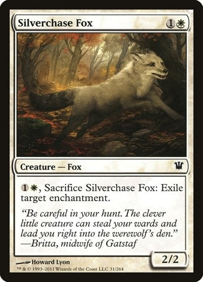 Silverchase Fox (ISD) #31 Common (Moderately Played) Innistrad Magic: The Gathering: 2011