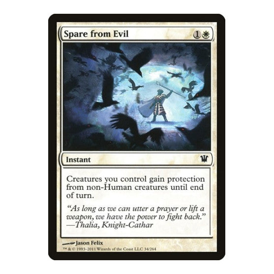 Spare from Evil (ISD) #34 Common (Lightly Played) Innistrad Magic: The Gathering: 2011