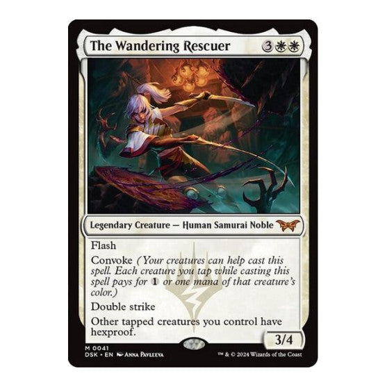 The Wandering Rescuer (DSK) #41 Mythic Rare (Foil Near Mint) Duskmourn: House of Horror Magic: The Gathering: 2024