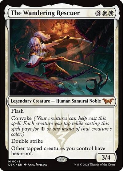 The Wandering Rescuer (DSK) #41 Mythic Rare (Foil Near Mint) Duskmourn: House of Horror Magic: The Gathering: 2024