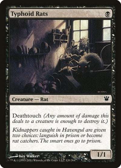 Typhoid Rats (ISD) #120 Common (Moderately Played) Innistrad Magic: The Gathering: 2011