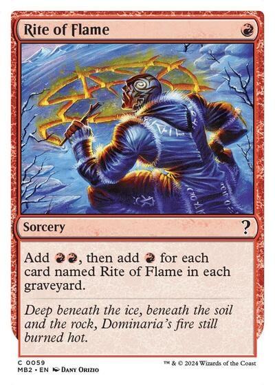 Rite of Flame White Border (MB2) #59 Common (Near Mint) Mystery Booster 2 Magic: The Gathering: 2024