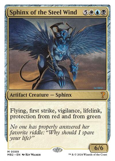 Sphinx of the Steel Wind White Border (MB2) #89 Mythic Rare (Near Mint) Mystery Booster 2 Magic: The Gathering: 2024