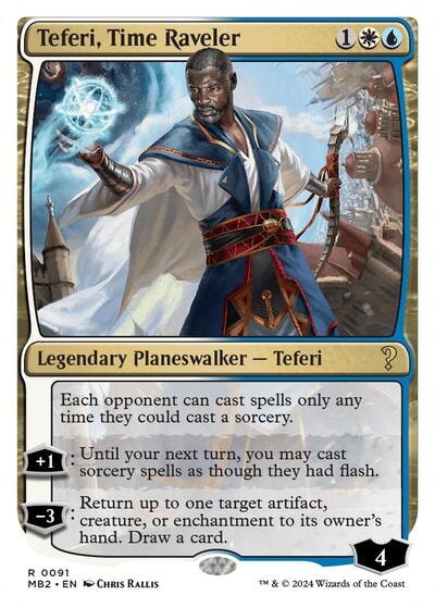 Teferi Time Raveler White Border (MB2) #91 Rare (Near Mint) Mystery Booster 2 Magic: The Gathering: 2024