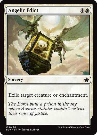 Angelic Edict (FDN) #490 Common (Lightly Played) Foundations Magic: The Gathering: 2024