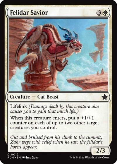 Felidar Savior (FDN) #12 Common (Lightly Played) Foundations Magic: The Gathering: 2024