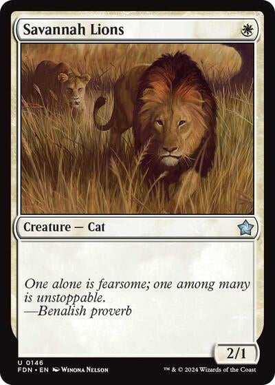 Savannah Lions (FDN) #146 Uncommon (Lightly Played) Foundations Magic: The Gathering: 2024