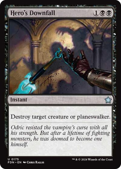 Heros Downfall (FDN) #175 Uncommon (Lightly Played) Foundations Magic: The Gathering: 2024