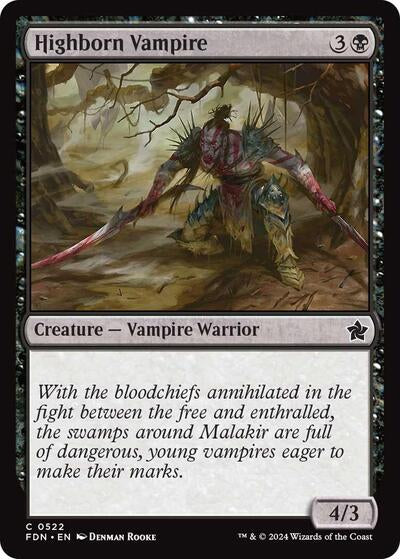 Highborn Vampire (FDN) #522 Common (Lightly Played) Foundations Magic: The Gathering: 2024