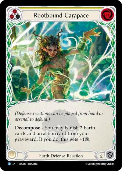 Rootbound Carapace (Yellow) (ROS) #ROS043 Rare (Lightly Played) Rosetta Flesh and Blood TCG: 2024