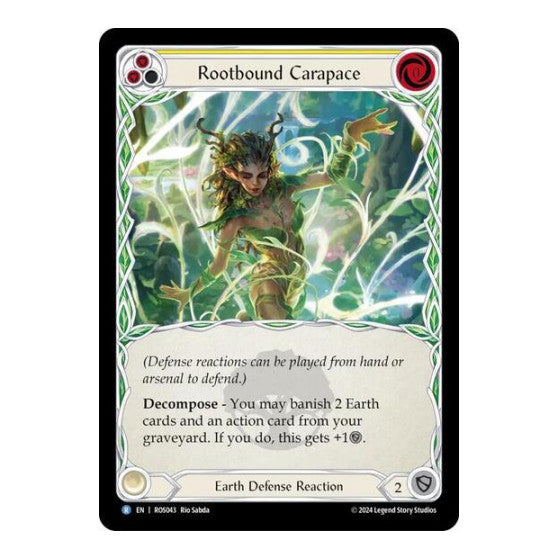 Rootbound Carapace (Yellow) (ROS) #ROS043 Rare (Lightly Played) Rosetta Flesh and Blood TCG: 2024