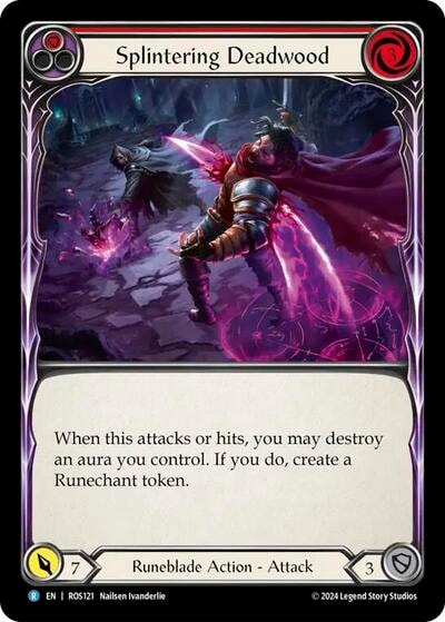 Splintering Deadwood (Red) (ROS) #ROS121 Rare (Rainbow Foil Lightly Played) Rosetta Flesh and Blood TCG: 2024