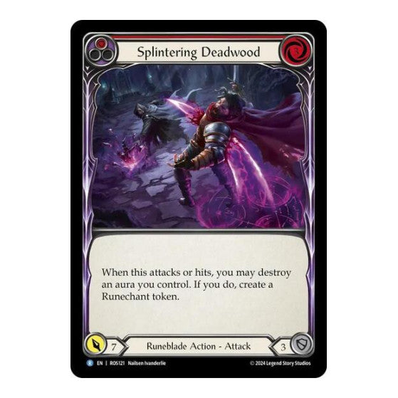 Splintering Deadwood (Red) (ROS) #ROS121 Rare (Rainbow Foil Lightly Played) Rosetta Flesh and Blood TCG: 2024