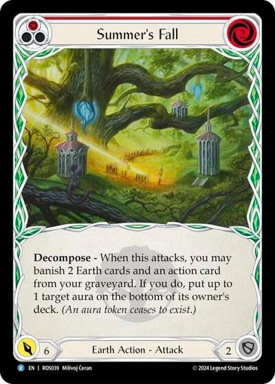 Summer's Fall (Red) (ROS) #ROS039 Rare (Lightly Played) Rosetta Flesh and Blood TCG: 2024