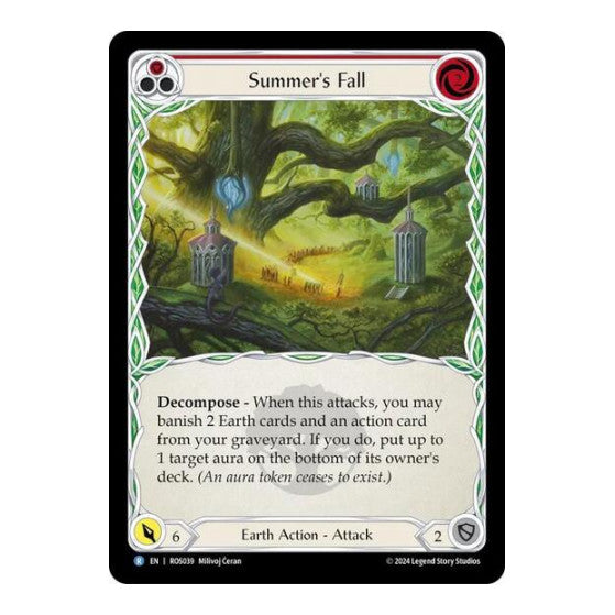 Summer's Fall (Red) (ROS) #ROS039 Rare (Lightly Played) Rosetta Flesh and Blood TCG: 2024