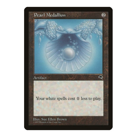 Pearl Medallion (TMP) #300 Rare (Heavily Played) Tempest Magic: The Gathering: 1997