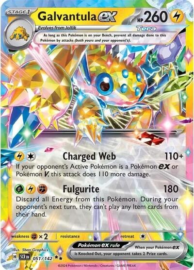 Galvantula ex - 051/142 (SCR) #051/142 Double Rare (Holofoil Near Mint) SV07: Stellar Crown Pokemon: 2024
