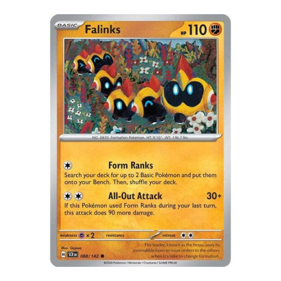 Falinks (SCR) #088/142 Common (Reverse Holofoil Moderately Played) SV07: Stellar Crown Pokemon: 2024