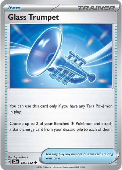 Glass Trumpet (SCR) #135/142 Uncommon (Moderately Played) SV07: Stellar Crown Pokemon: 2024
