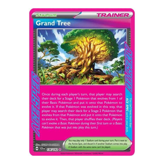 Grand Tree (SCR) #136/142 ACE SPEC Rare (Holofoil Near Mint) SV07: Stellar Crown Pokemon: 2024