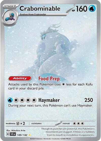 Crabominable 149 142 (SCR) #149/142 Illustration Rare (Holofoil Near Mint) SV07: Stellar Crown Pokemon: 2024
