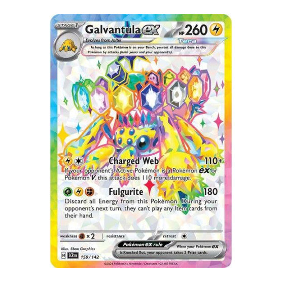 Galvantula ex - 159/142 (SCR) #159/142 Ultra Rare (Holofoil Near Mint) SV07: Stellar Crown Pokemon: 2024