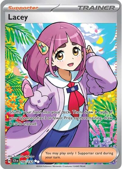 Lacey 166 142 (SCR) #166/142 Ultra Rare (Holofoil Near Mint) SV07: Stellar Crown Pokemon: 2024