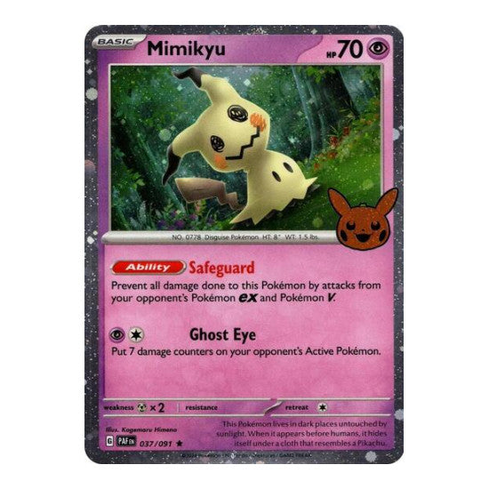 Mimikyu - 037/091 (Cosmos Holo) (TTBB24) #037/091 Holo Rare (Holofoil Lightly Played) Trick or Trade BOOster Bundle 2024 Pokemon: 2024