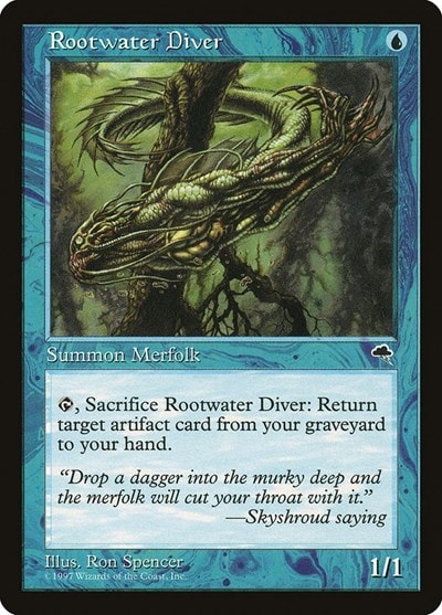 Rootwater Diver (TMP) #81 Uncommon (Lightly Played) Tempest Magic: The Gathering: 1997