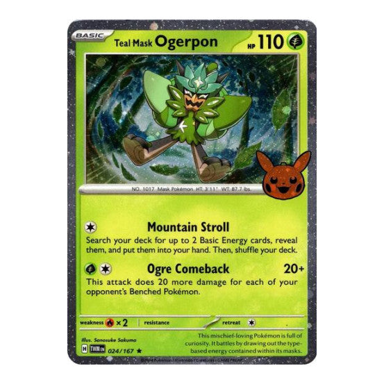 Teal Mask Ogerpon (Cosmos Holo) (TTBB24) #024/167 Holo Rare (Holofoil Lightly Played) Trick or Trade BOOster Bundle 2024 Pokemon: 2024