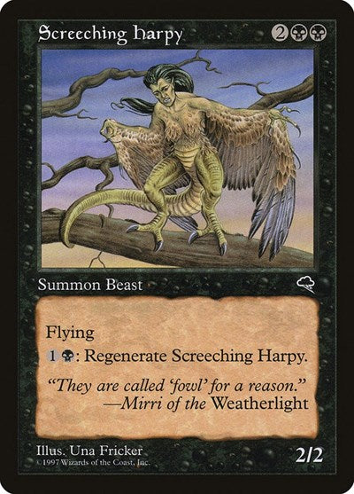 Screeching Harpy (TMP) #155 Uncommon (Heavily Played) Tempest Magic: 1997