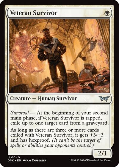 Veteran Survivor (DSK) #40 Uncommon (Lightly Played) Duskmourn: House of Horror Magic: The Gathering: 2024