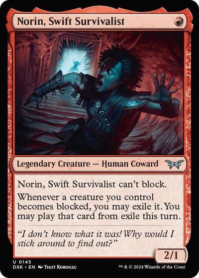 Norin Swift Survivalist 0145 (DSK) #145 Uncommon (Lightly Played) Duskmourn: House of Horror Magic: The Gathering: 2024