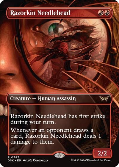 Razorkin Needlehead Borderless (DSK) #347 Rare (Near Mint) Duskmourn: House of Horror Magic: The Gathering: 2024