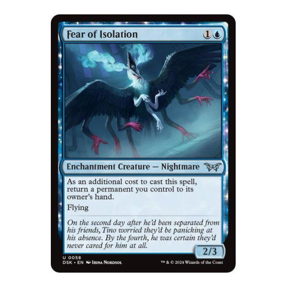 Fear of Isolation (DSK) #58 Uncommon (Foil Lightly Played) Duskmourn: House of Horror Magic: The Gathering: 2024
