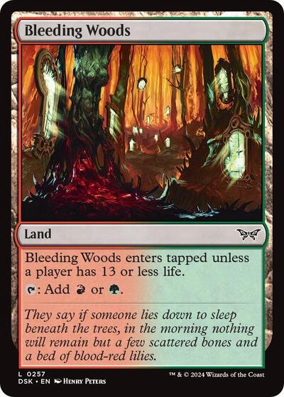 Bleeding Woods (DSK) #257 Land Duskmourn: House of Horror Magic: The Gathering: 2024