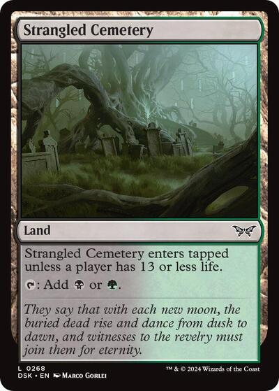 Strangled Cemetery (DSK) #268 Land (Foil Lightly Played) Duskmourn: House of Horror Magic: The Gathering: 2024